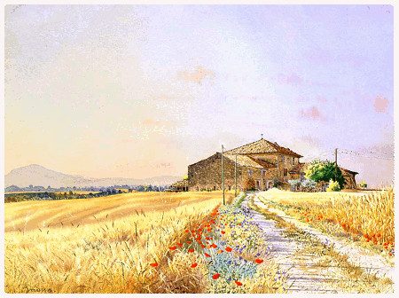 La bastide peinte par Didier Brousse dans les années 1980